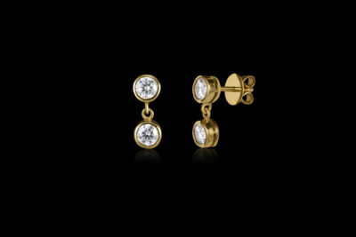 Double Bezel Earrings Gold