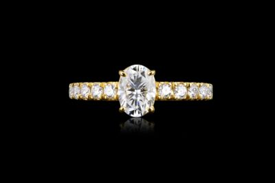 Gold Oval Solitaire Ring 1