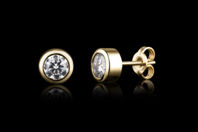 gold bezel earrings