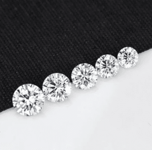round cut moissanite gems