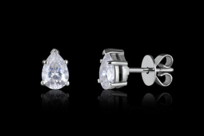 Mara Pear Cut Solitaire Earrings