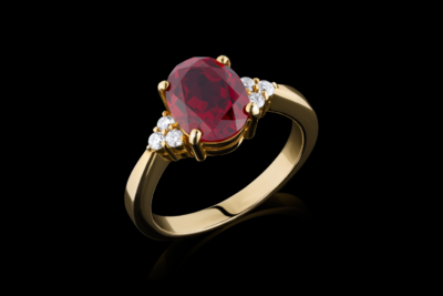 Micah Ruby Ring YG