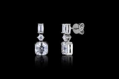 Asscher & Emeral Cut Bridal Earrings