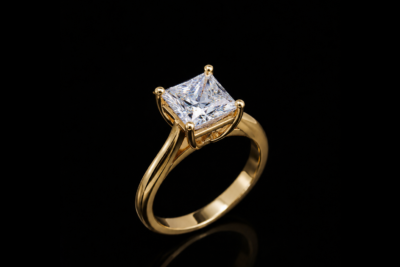Cathy Princess Cut Soitaire Ring YG