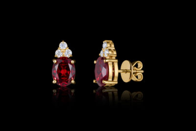 Micah Ruby Ova Earrings