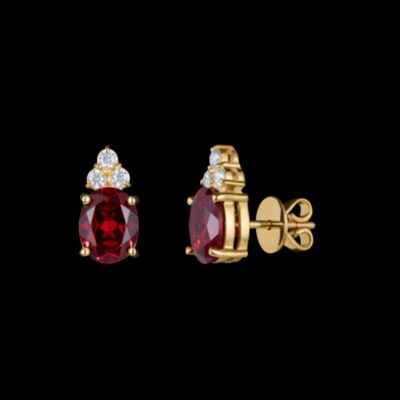 Micah Ruby Ova Earrings