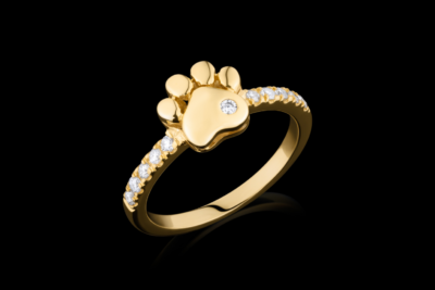 Millie Paw with side stones YG