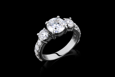 Mira Trilogy Ring with side stones WG