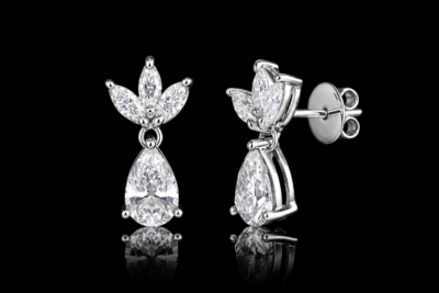 Maria Pear Earrings WG